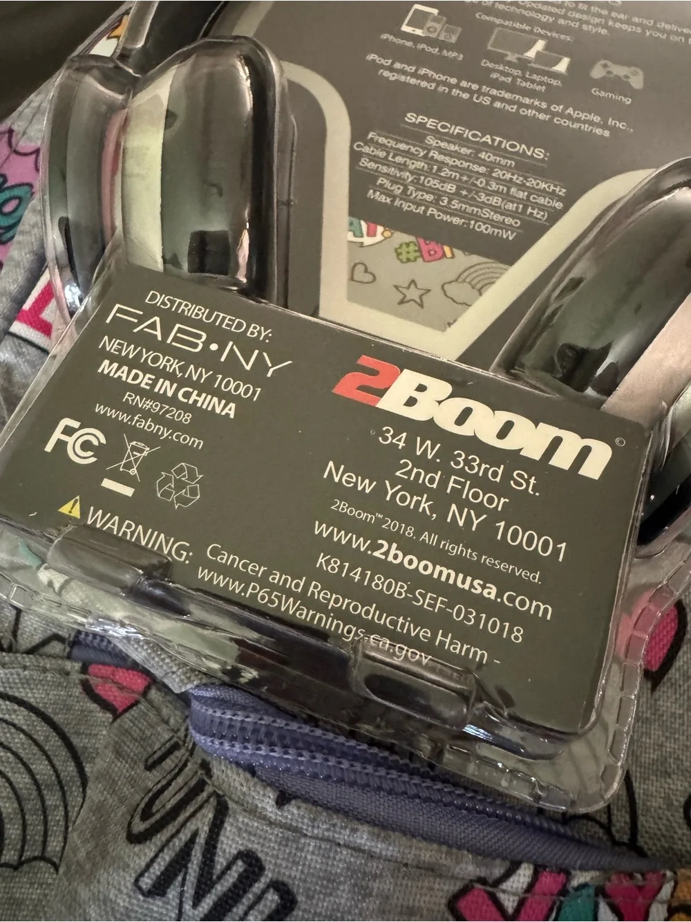 Starpoint Backpack with 3.5mm plug in On-ear Headphones (not Bluetooth)